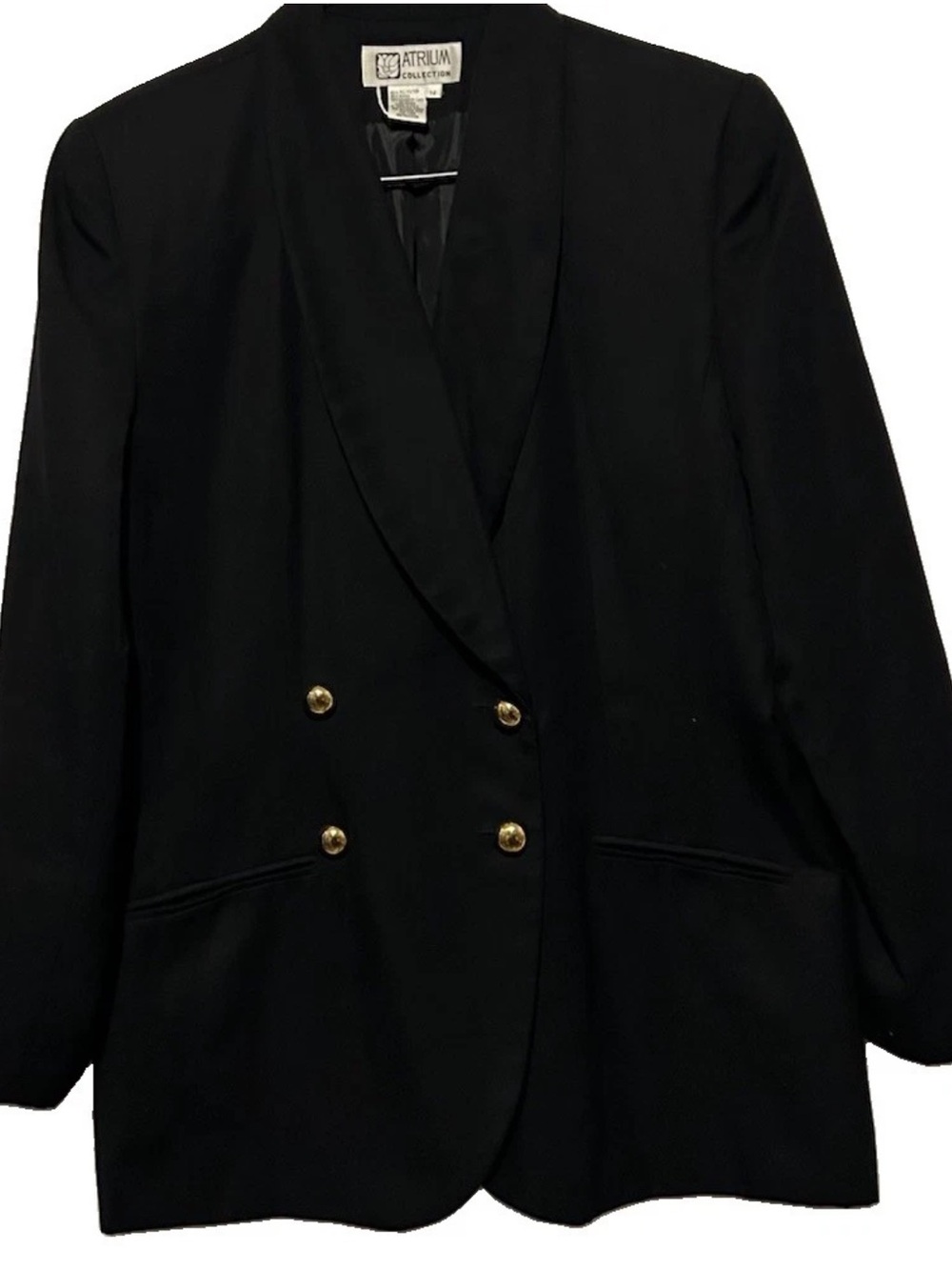 Atrium Collection Black Blazer Jacket Women’s Size 14 Classic Double Breasted